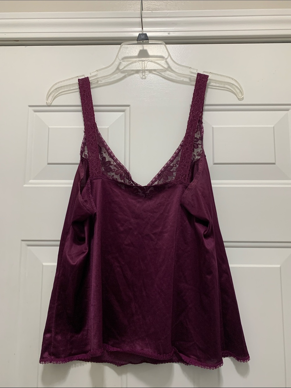 4/$10 Lace-Trim Satin Camisole - Plum Size 36 - Picture 2 of 3